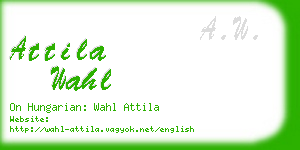 attila wahl business card